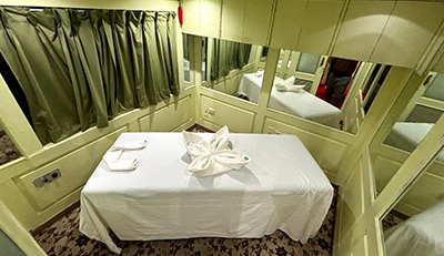 Onboard spa facility with relaxing treatment room